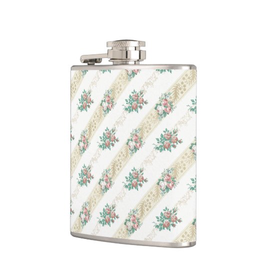 Muster der Vintagen Rose - Flasche Flachmann (Links)