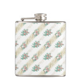 Muster der Vintagen Rose - Flasche Flachmann (Vorderseite)