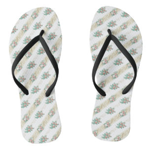 Muster der Vintagen Rose - Flip Flops Badesandalen