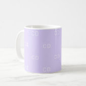 Muster der Violettlavender Monogramm Kaffeetasse (Vorderseite Links)