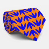 Muster der Vogelfüße - Blau auf Orange Krawatte (Gerollt)