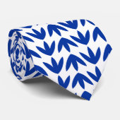 Muster der Vogelfüße - Marine auf Weiß Krawatte (Gerollt)