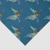 Muster der Waldfrüchte in Blau Seidenpapier (Ausschnitt)