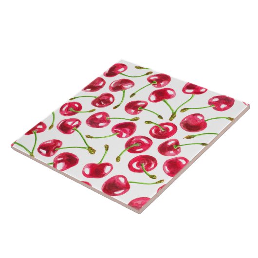 Muster der Wasserfarbenkirschen Fliese (Seite)