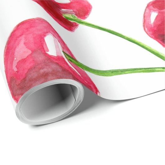 Muster der Wasserfarbenkirschen Geschenkpapier (Rolleneckpunkt)