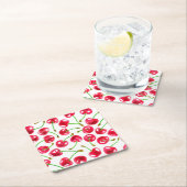 Muster der Wasserfarbenkirschen Rechteckiger Pappuntersetzer (Vor Ort)