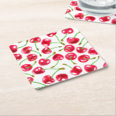Muster der Wasserfarbenkirschen Rechteckiger Pappuntersetzer (angewinkelt)
