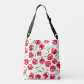 Muster der Wasserfarbenkirschen Tragetaschen Mit Langen Trägern (Rückseite)