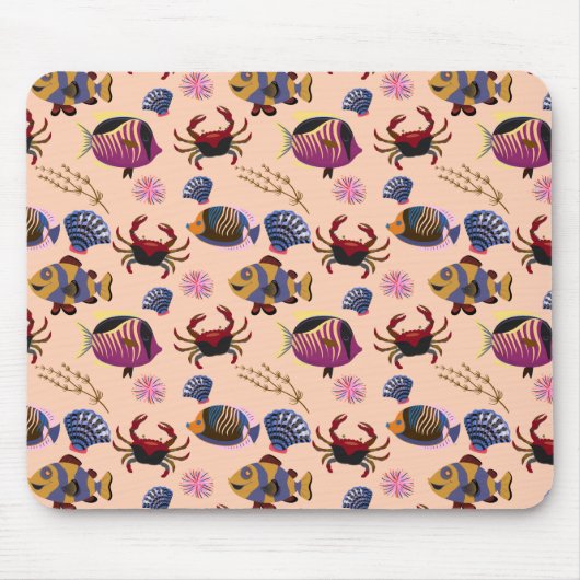 Muster der Wassertiere | Meeresunterwasser 10 Mousepad (Vorne)