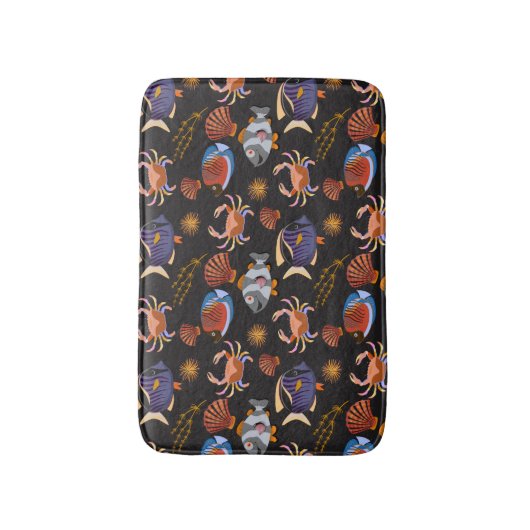 Muster der Wassertiere | Meeresunterwasser 11 Badematte (Vorderseite Vertikal)