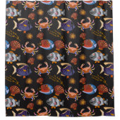 Muster der Wassertiere | Meeresunterwasser 11 Duschvorhang (Vorderseite)