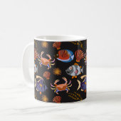 Muster der Wassertiere | Meeresunterwasser 11 Kaffeetasse (Vorderseite Links)