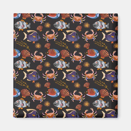 Muster der Wassertiere | Meeresunterwasser 11 Magnet (Vorne)