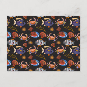 Muster der Wassertiere   Meeresunterwasser 11 Postkarte