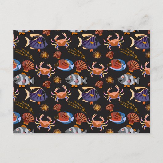 Muster der Wassertiere | Meeresunterwasser 11 Postkarte (Vorderseite)