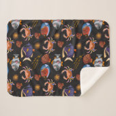 Muster der Wassertiere | Meeresunterwasser 11 Sherpadecke (Vorderseite (Horizontal))