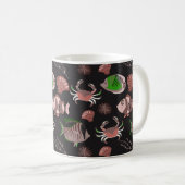 Muster der Wassertiere | Meeresunterwasser 12 Kaffeetasse (VorderseiteRechts)