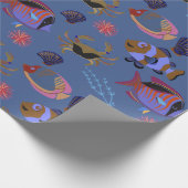 Muster der Wassertiere | Meeresunterwasser 13 Geschenkpapier (Ecke)