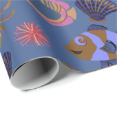 Muster der Wassertiere | Meeresunterwasser 13 Geschenkpapier (Rolleneckpunkt)