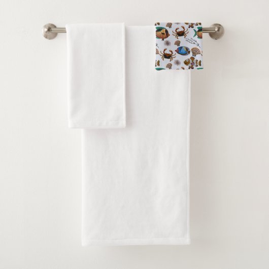Muster der Wassertiere | Meeresunterwasser 14 Badhandtuch Set (Insitu)