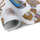 Muster der Wassertiere | Meeresunterwasser 14 Geschenkpapier (Rolleneckpunkt)
