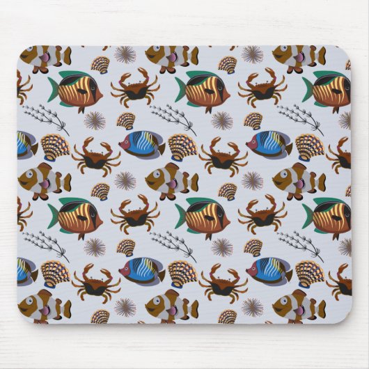 Muster der Wassertiere | Meeresunterwasser 14 Mousepad (Vorne)