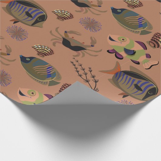Muster der Wassertiere | Meeresunterwasser 15 Geschenkpapier (Ecke)