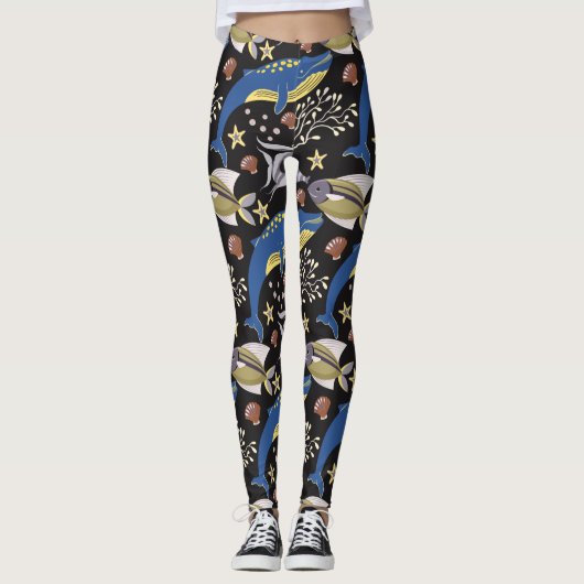 Muster der Wassertiere | Meeresunterwasser 17 Leggings (Vorderseite)