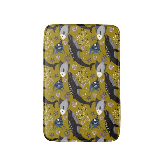 Muster der Wassertiere | Meeresunterwasser 18 Badematte (Vorderseite Vertikal)