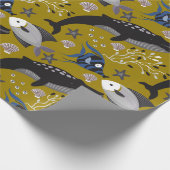 Muster der Wassertiere | Meeresunterwasser 18 Geschenkpapier (Ecke)