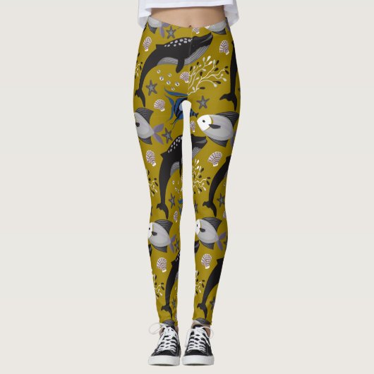 Muster der Wassertiere | Meeresunterwasser 18 Leggings (Vorderseite)