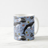 Muster der Wassertiere | Meeresunterwasser 19 Kaffeetasse (VorderseiteRechts)