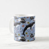 Muster der Wassertiere | Meeresunterwasser 19 Kaffeetasse (Vorderseite Links)