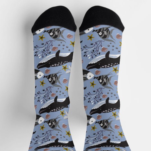 Muster der Wassertiere | Meeresunterwasser 19 Socken (Oben)