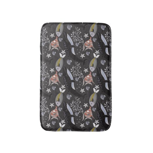 Muster der Wassertiere | Meeresunterwasser 20 Badematte (Vorderseite Vertikal)