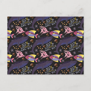 Muster der Wassertiere Meeresunterwasser 21 Postkarte