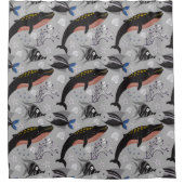 Muster der Wassertiere | Meeresunterwasser 23 Duschvorhang (Vorderseite)