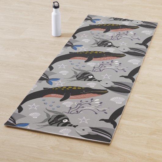 Muster der Wassertiere | Meeresunterwasser 23 Yogamatte (Beispiel)