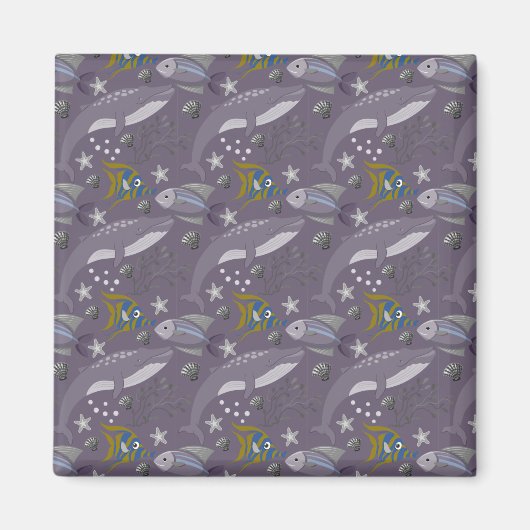Muster der Wassertiere | Meeresunterwasser 24 Magnet (Vorne)