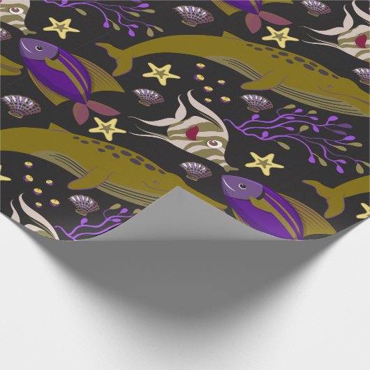 Muster der Wassertiere | Meeresunterwasser 25 Geschenkpapier (Ecke)