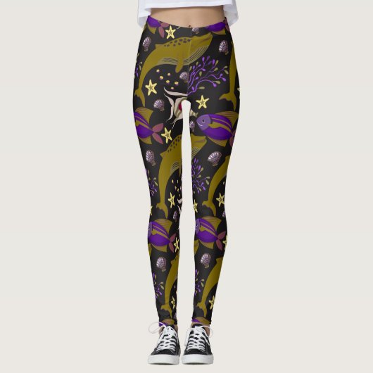 Muster der Wassertiere | Meeresunterwasser 25 Leggings (Vorderseite)