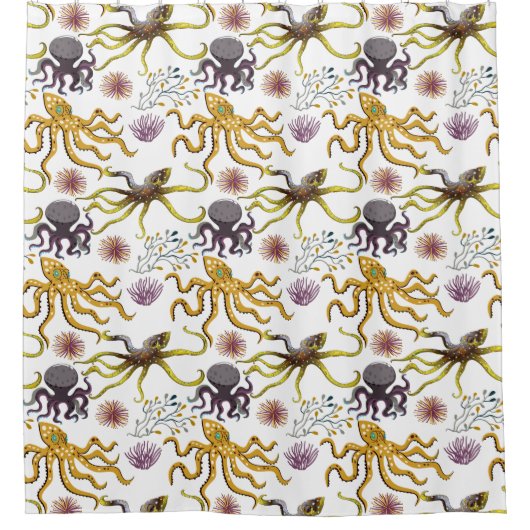 Muster der Wassertiere | Meeresunterwasser 26 Duschvorhang (Vorderseite)