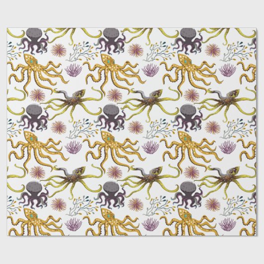 Muster der Wassertiere | Meeresunterwasser 26 Geschenkpapier (Flach)