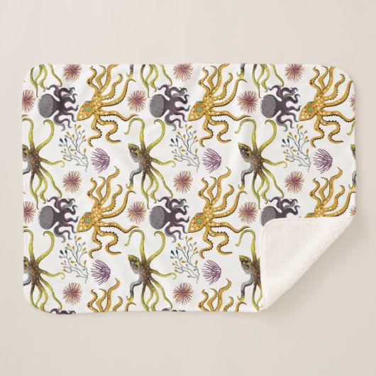 Muster der Wassertiere | Meeresunterwasser 26 Sherpadecke (Vorderseite (Horizontal))