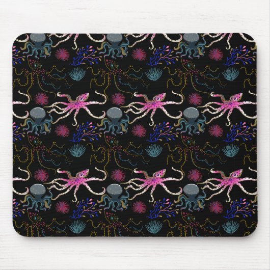 Muster der Wassertiere | Meeresunterwasser 28 Mousepad (Vorne)