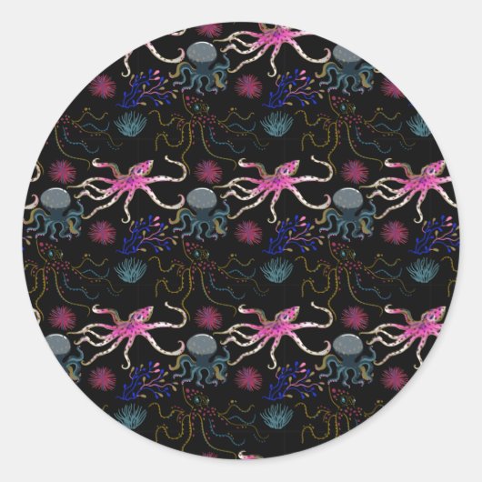 Muster der Wassertiere | Meeresunterwasser 28 Runder Aufkleber (Vorderseite)
