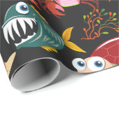 Muster der Wassertiere | Meeresunterwasser 30 Geschenkpapier (Rolleneckpunkt)