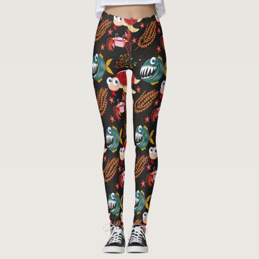 Muster der Wassertiere | Meeresunterwasser 30 Leggings (Vorderseite)