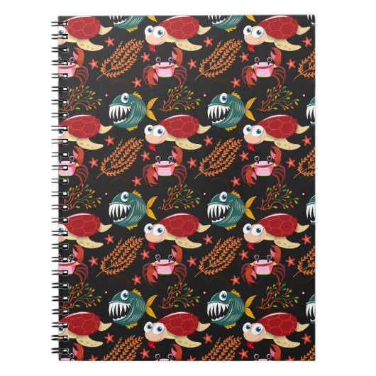 Muster der Wassertiere | Meeresunterwasser 30 Notizblock (Vorderseite)