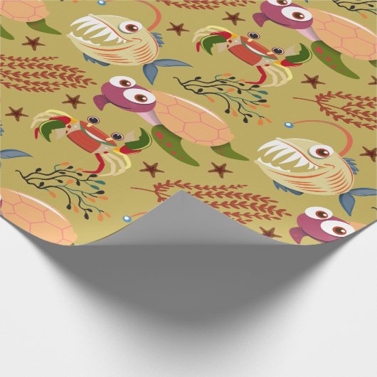 Muster der Wassertiere | Meeresunterwasser 31 Geschenkpapier (Ecke)